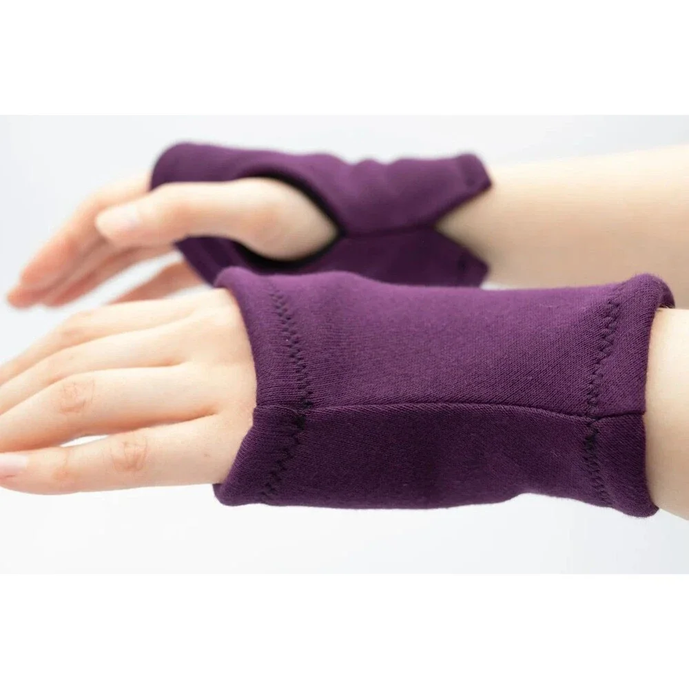 Basic Fleece-Lined Fingerless Gloves Graphite Warm Typing Gaming Unisex Large